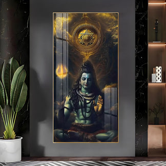 Shiv Ji Premium Acrylic Glow Light Frame