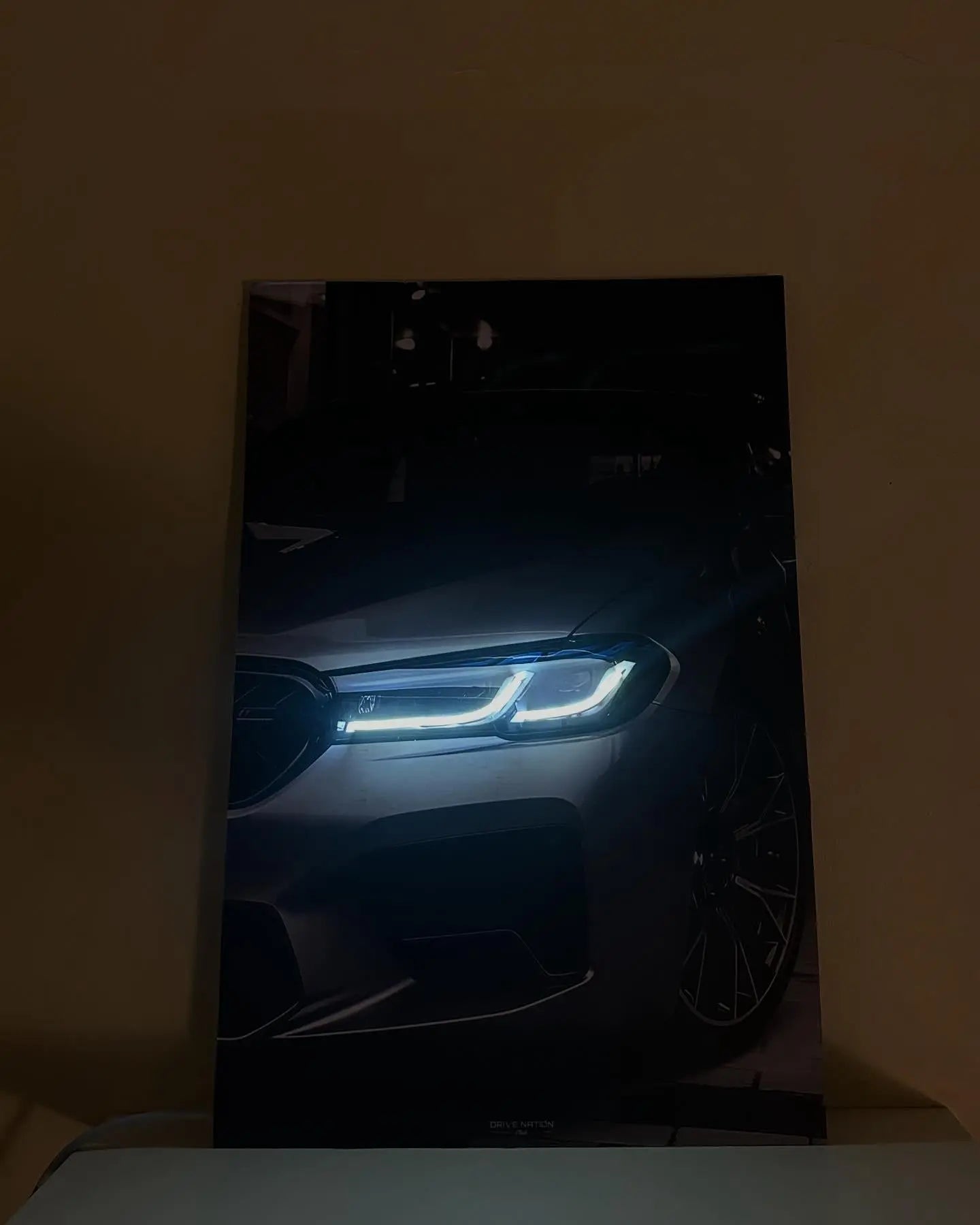 BMW m5 NEON Poster (white LED) - Essentials Series