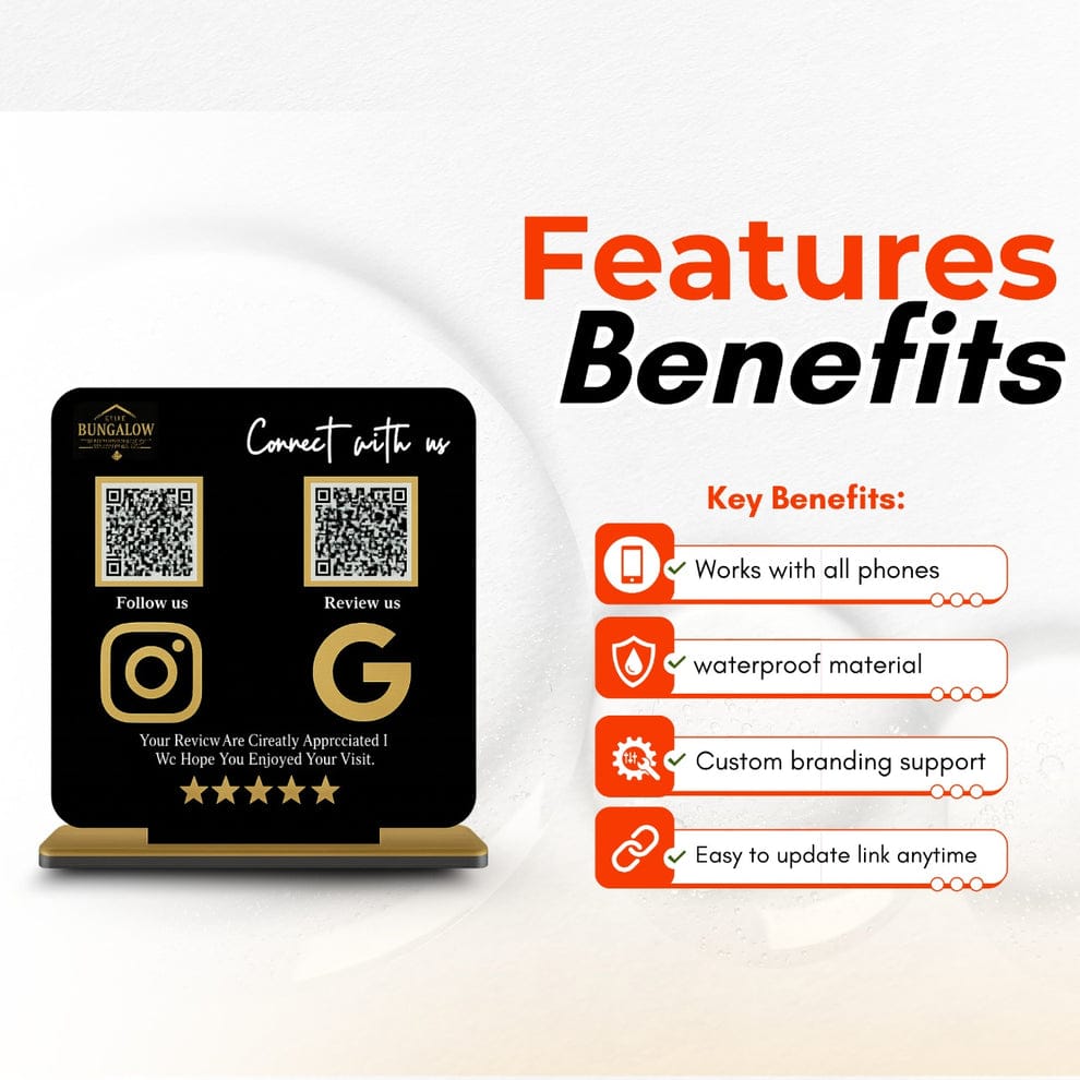 2 QR Black Colour Standee