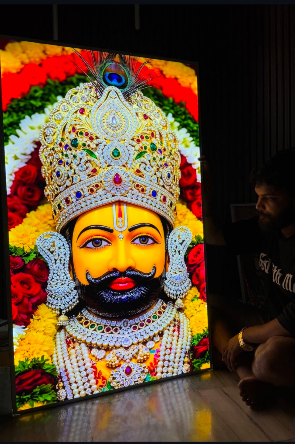 Khatu Shyam Premium Acrylic Glow Light Frame