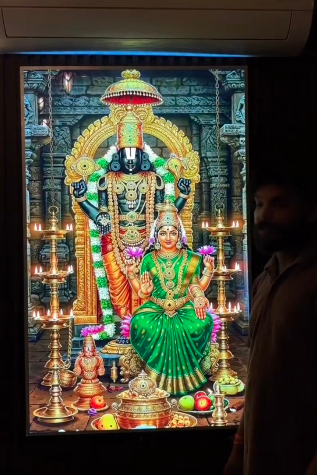 Tirupati Balaji   Premium Acrylic Glow Light Frame