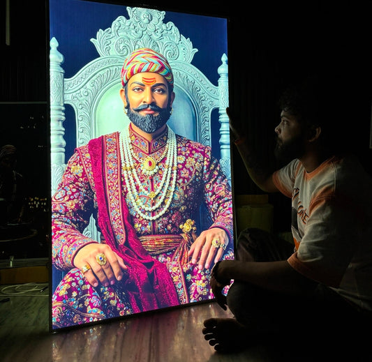 Chhatrapati shivaji maharaj Premium Acrylic Glow Light Frame