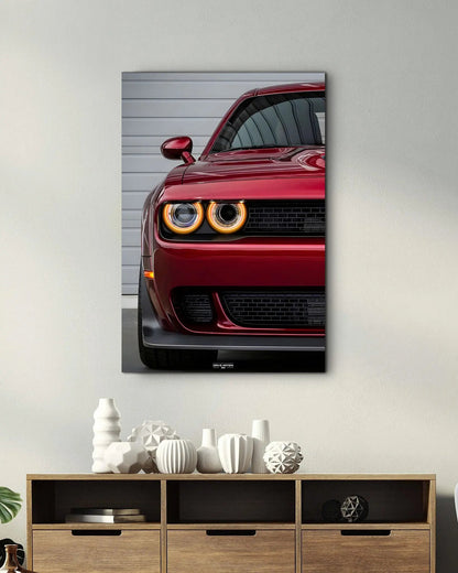 Dodge Challenger NEON Poster (yellow LED) - Essentials Series